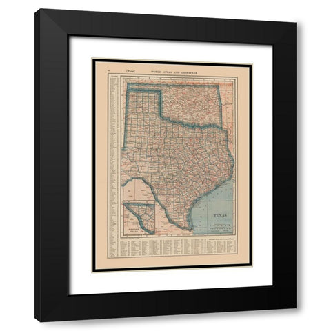Texas - Reynold 1921 Black Modern Wood Framed Art Print with Double Matting by Reynold