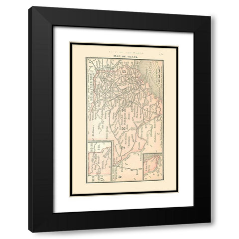 Texas - Alden 1886 Black Modern Wood Framed Art Print with Double Matting by Alden