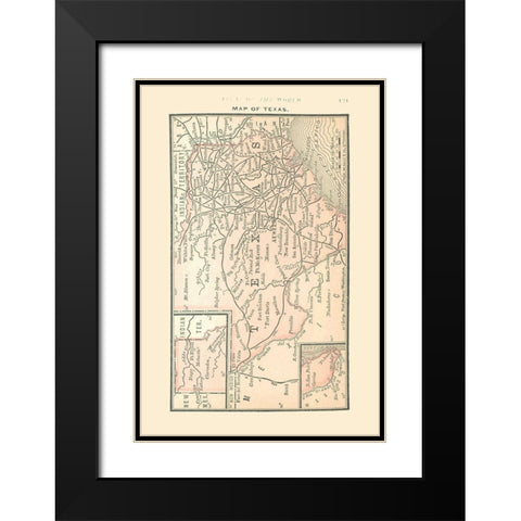 Texas - Alden 1886 Black Modern Wood Framed Art Print with Double Matting by Alden