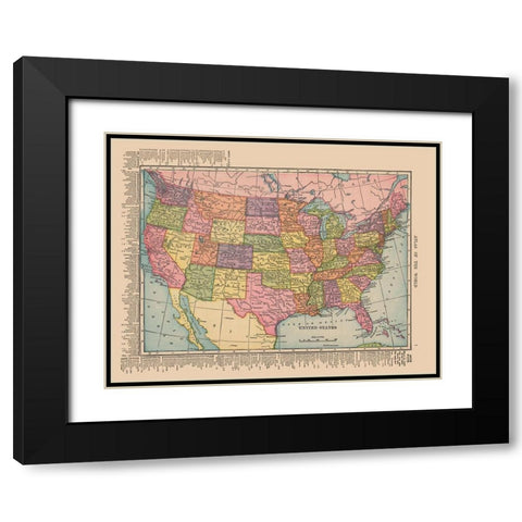 United States - Hammond 1910 Black Modern Wood Framed Art Print with Double Matting by Hammond