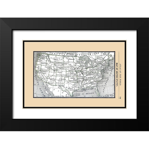 United States - Alden 1886 Black Modern Wood Framed Art Print with Double Matting by Alden