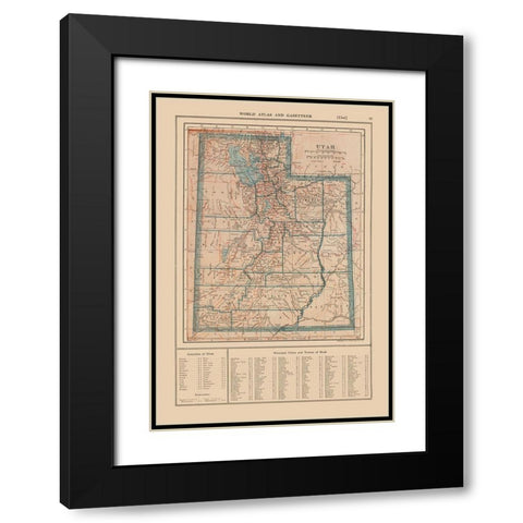 Utah - Reynold 1921 Black Modern Wood Framed Art Print with Double Matting by Reynolds