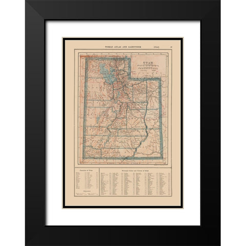 Utah - Reynold 1921 Black Modern Wood Framed Art Print with Double Matting by Reynolds