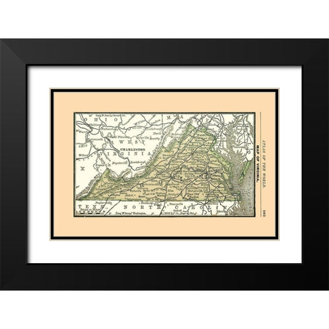 Virginia - Alden 1886 Black Modern Wood Framed Art Print with Double Matting by Alden