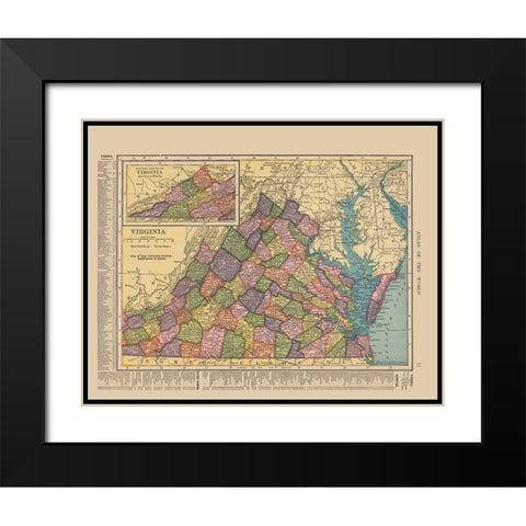 Virginia - Hammond 1910 Black Modern Wood Framed Art Print with Double Matting by Hammond
