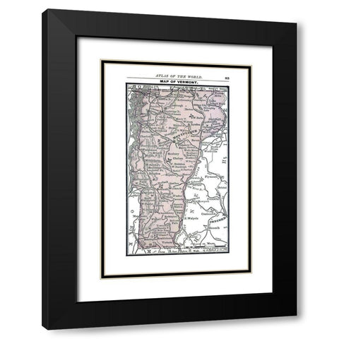 Vermont - Alden 1886 Black Modern Wood Framed Art Print with Double Matting by Alden