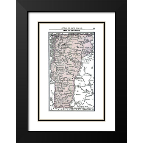 Vermont - Alden 1886 Black Modern Wood Framed Art Print with Double Matting by Alden