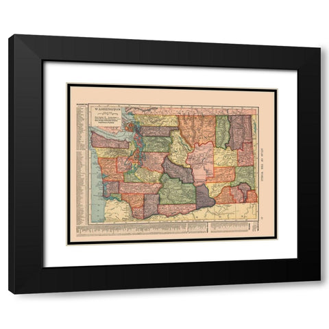 Washington - Hammond 1910 Black Modern Wood Framed Art Print with Double Matting by Hammond
