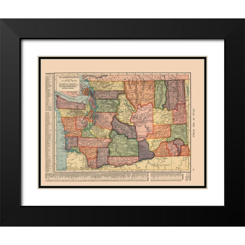 Washington - Hammond 1910 Black Modern Wood Framed Art Print with Double Matting by Hammond