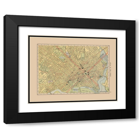 Washington DC - Hammond 1910 Black Modern Wood Framed Art Print with Double Matting by Hammond