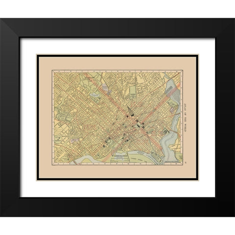 Washington DC - Hammond 1910 Black Modern Wood Framed Art Print with Double Matting by Hammond