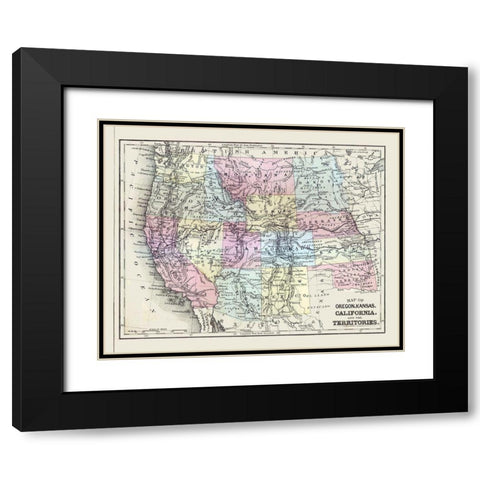 Western United States - Mitchell 1877 Black Modern Wood Framed Art Print with Double Matting by Mitchell