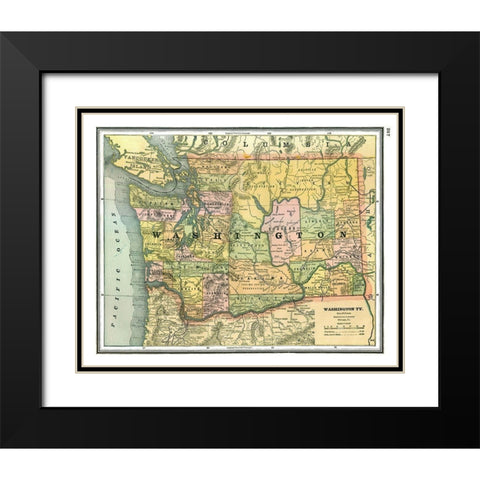 Washington - Johnson 1888 Black Modern Wood Framed Art Print with Double Matting by Johnson
