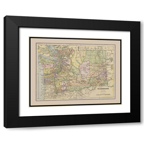Washington - Cram 1892 Black Modern Wood Framed Art Print with Double Matting by Cram