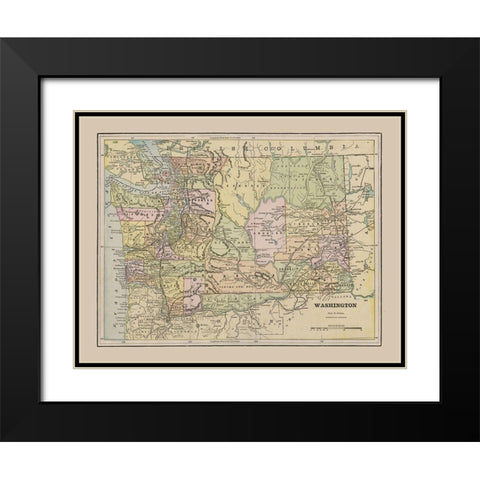 Washington - Cram 1892 Black Modern Wood Framed Art Print with Double Matting by Cram