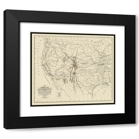 United States and Territories West of Mississippi Black Modern Wood Framed Art Print with Double Matting by Mclean