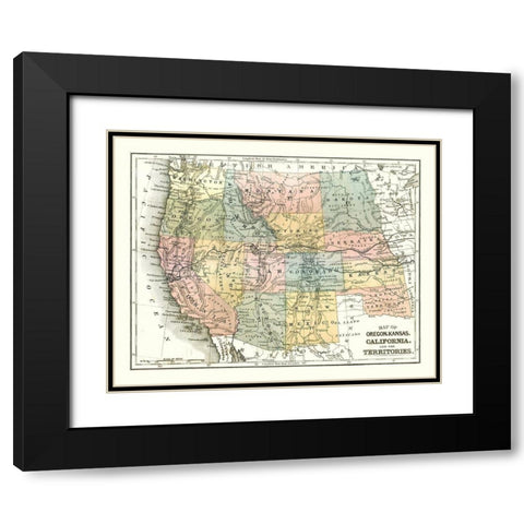 West United States - Mitchell 1869 Black Modern Wood Framed Art Print with Double Matting by Mitchell