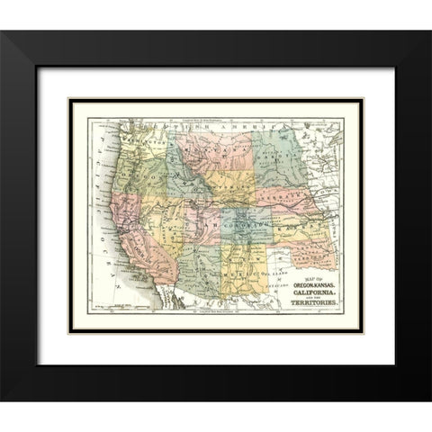 West United States - Mitchell 1869 Black Modern Wood Framed Art Print with Double Matting by Mitchell