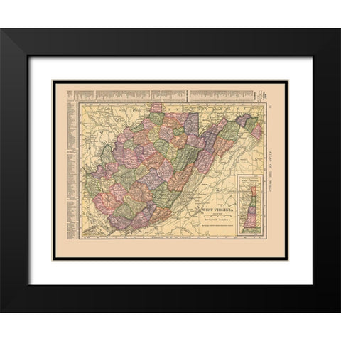 West Virginia - Hammond 1910 Black Modern Wood Framed Art Print with Double Matting by Hammond