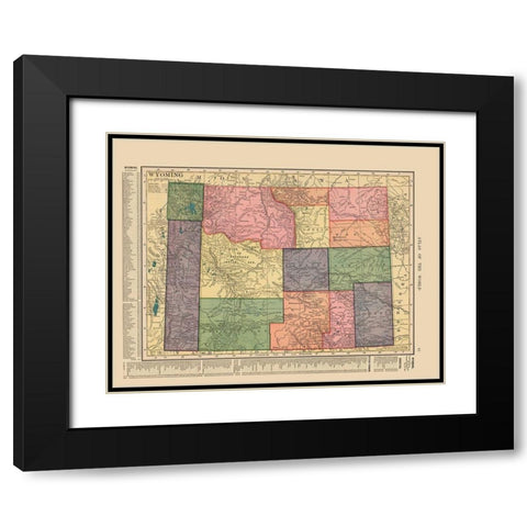 Wyoming - Hammond 1910 Black Modern Wood Framed Art Print with Double Matting by Hammond