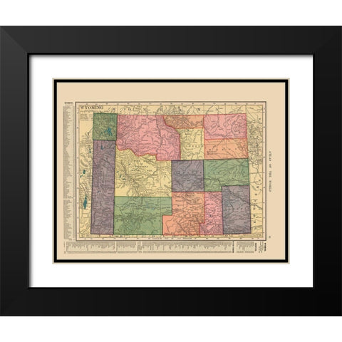 Wyoming - Hammond 1910 Black Modern Wood Framed Art Print with Double Matting by Hammond