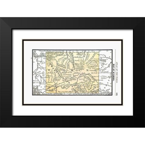 Wyoming - Alden 1886 Black Modern Wood Framed Art Print with Double Matting by Alden