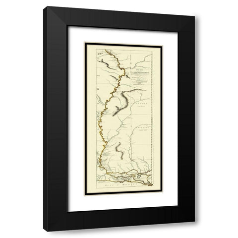 Mississippi River, Louisiana - 1775 Black Modern Wood Framed Art Print with Double Matting by Sayer