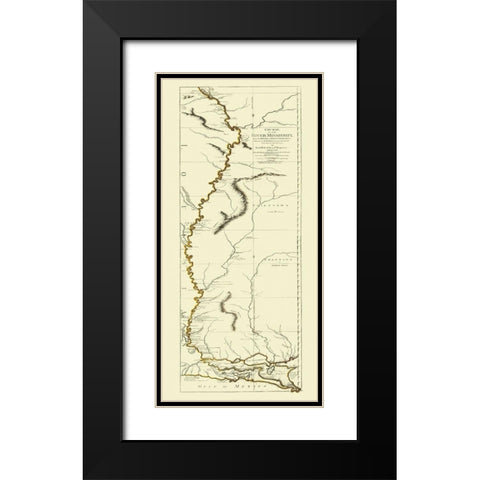 Mississippi River, Louisiana - 1775 Black Modern Wood Framed Art Print with Double Matting by Sayer