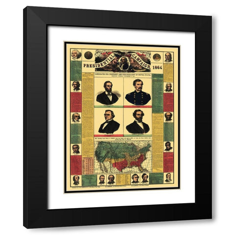 Presidential Campaign - Lloyd 1864 Black Modern Wood Framed Art Print with Double Matting by Lloyd