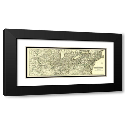 United States Railroads, North of 37th Parallel Black Modern Wood Framed Art Print with Double Matting by Colton
