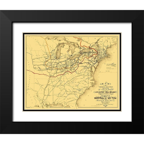 Atlantic Seaboard Trade Routes - Alpine 1853 Black Modern Wood Framed Art Print with Double Matting by Alpine