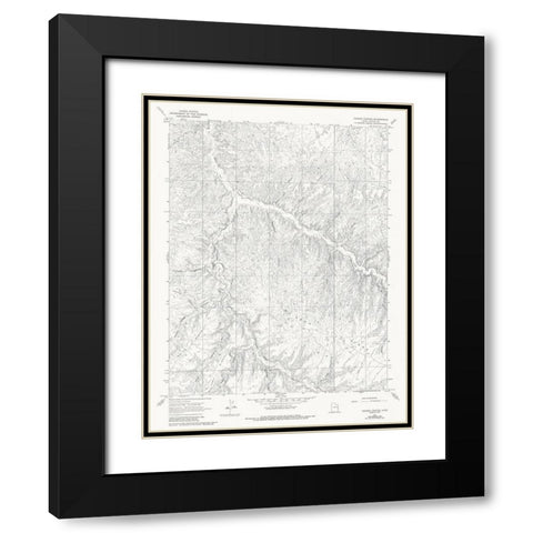 Cooper Canyon Utah Quad - USGS 1966 Black Modern Wood Framed Art Print with Double Matting by USGS
