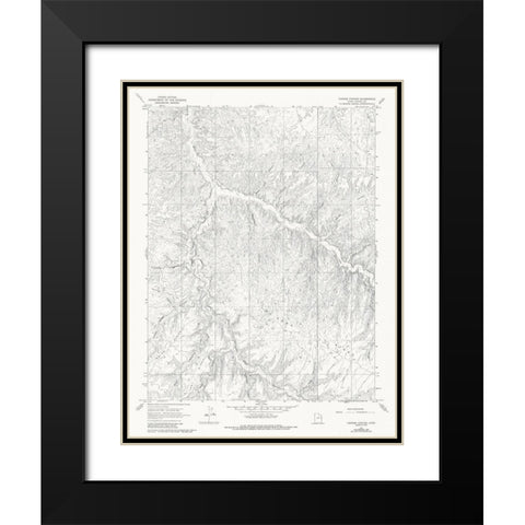 Cooper Canyon Utah Quad - USGS 1966 Black Modern Wood Framed Art Print with Double Matting by USGS