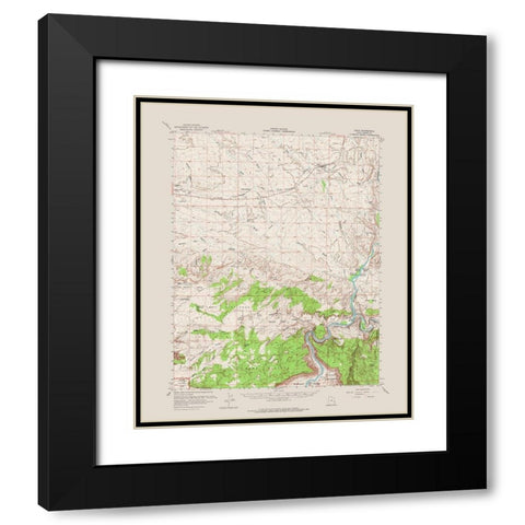 Cisco Utah Quad - USGS 1958 Black Modern Wood Framed Art Print with Double Matting by USGS