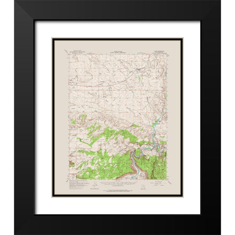 Cisco Utah Quad - USGS 1958 Black Modern Wood Framed Art Print with Double Matting by USGS