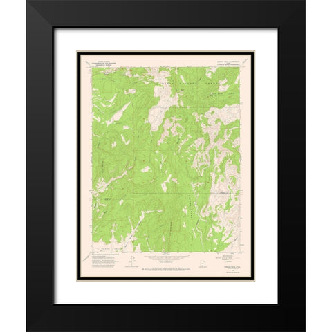 Canaan Peak Utah Quad - USGS 1964 Black Modern Wood Framed Art Print with Double Matting by USGS
