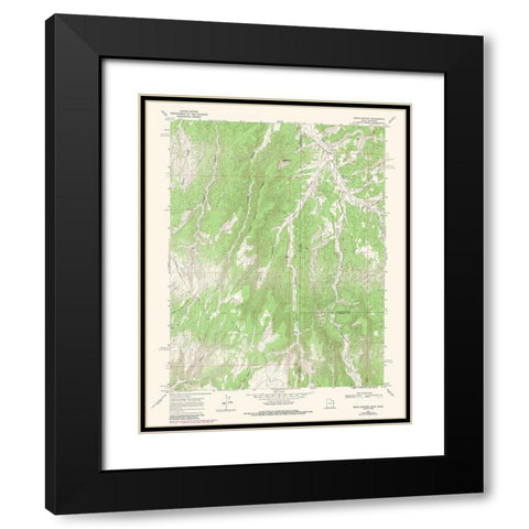 Davis Canyon Utah Quad - USGS 1966 Black Modern Wood Framed Art Print with Double Matting by USGS