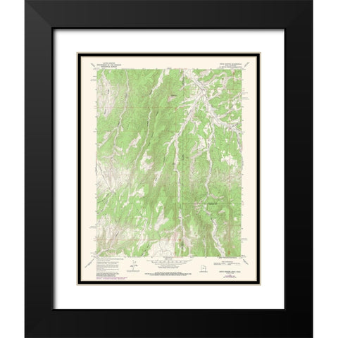 Davis Canyon Utah Quad - USGS 1966 Black Modern Wood Framed Art Print with Double Matting by USGS