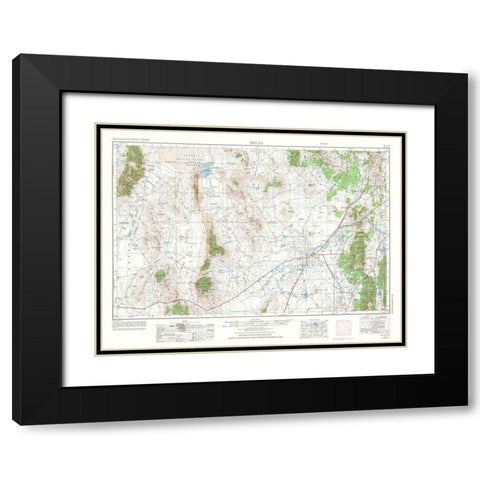 Delta Utah Quad - USGS 1953 Black Modern Wood Framed Art Print with Double Matting by USGS