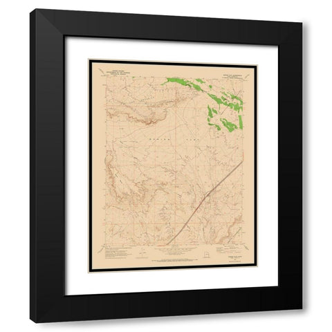 Danish Flat Utah Quad - USGS 1970 Black Modern Wood Framed Art Print with Double Matting by USGS