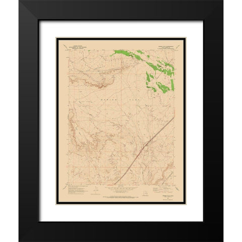 Danish Flat Utah Quad - USGS 1970 Black Modern Wood Framed Art Print with Double Matting by USGS