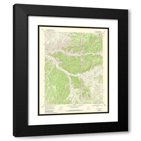 Dragon Utah Quad - USGS 1968 Black Modern Wood Framed Art Print with Double Matting by USGS