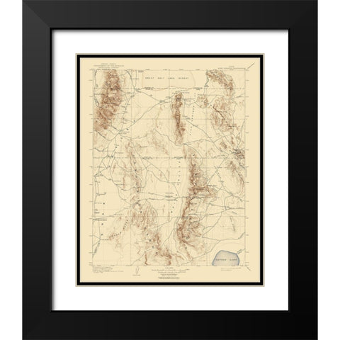 Fish Springs Utah Quad - USGS 1910 Black Modern Wood Framed Art Print with Double Matting by USGS
