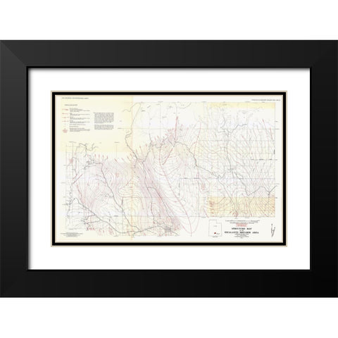 Esacalante Boulder Structure Utah Mines Black Modern Wood Framed Art Print with Double Matting by McFall