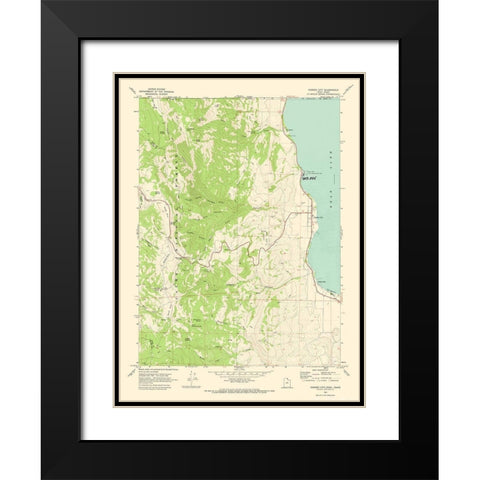 Garden City Utah Quad - USGS 1969 Black Modern Wood Framed Art Print with Double Matting by USGS