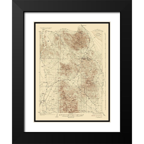 Gold Hill Utah Quad - USGS 1928 Black Modern Wood Framed Art Print with Double Matting by USGS