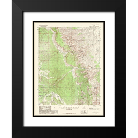 Golden Throne Utah Quad - USGS 1987 Black Modern Wood Framed Art Print with Double Matting by USGS