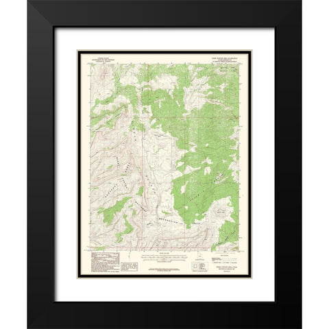 Horse Pasture Mesa Utah Quad - USGS 1987 Black Modern Wood Framed Art Print with Double Matting by USGS