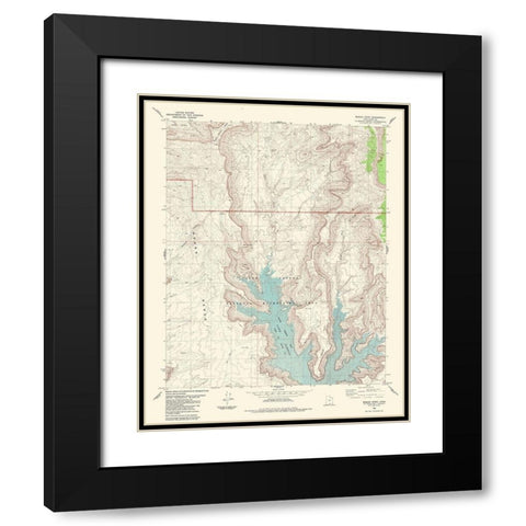 Mazuki Point Utah Quad - USGS 1985 Black Modern Wood Framed Art Print with Double Matting by USGS