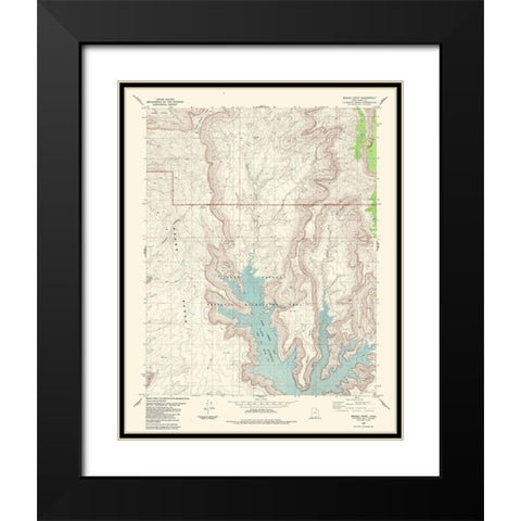 Mazuki Point Utah Quad - USGS 1985 Black Modern Wood Framed Art Print with Double Matting by USGS
